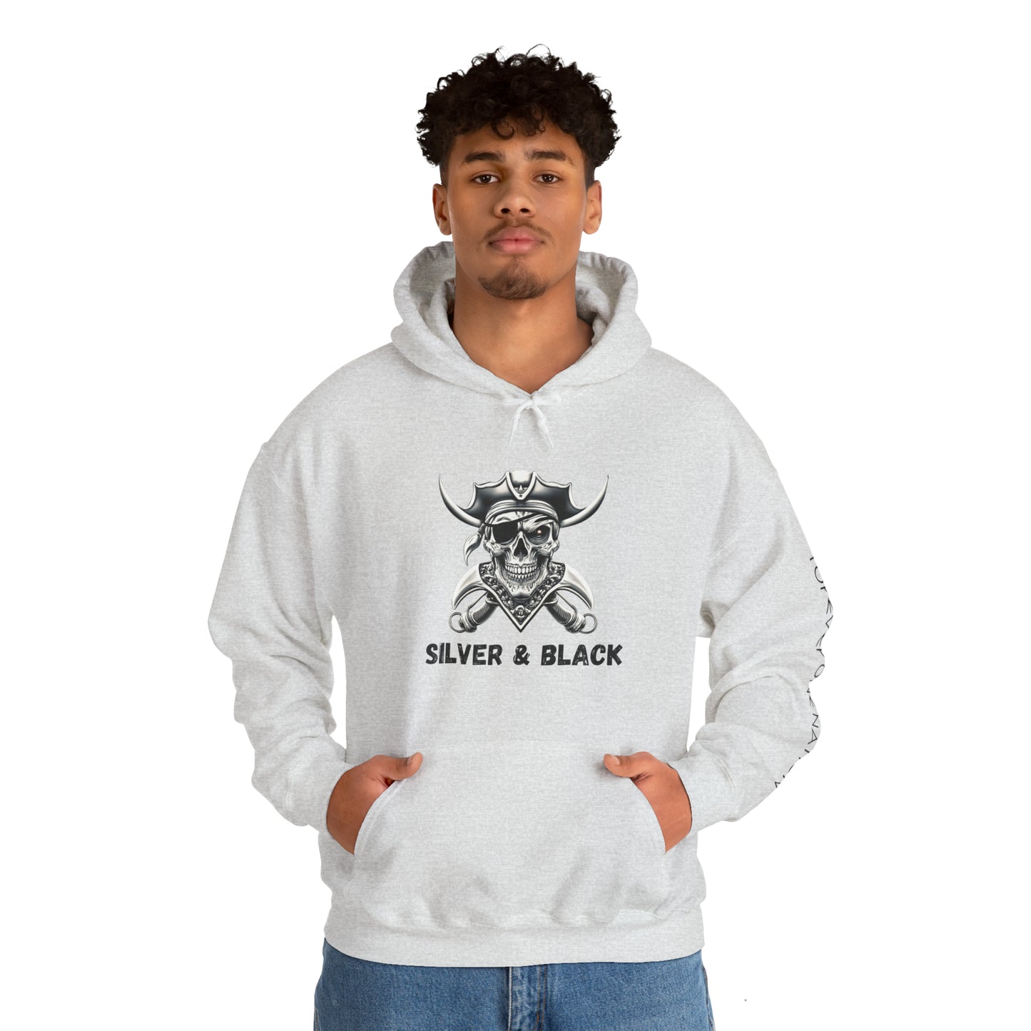 Silver & Black Unisex Heavy Blend™ Hooded Sweatshirt