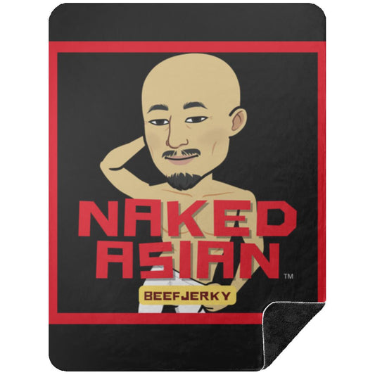 Naked Asian  Premium Black Sherpa Blanket
