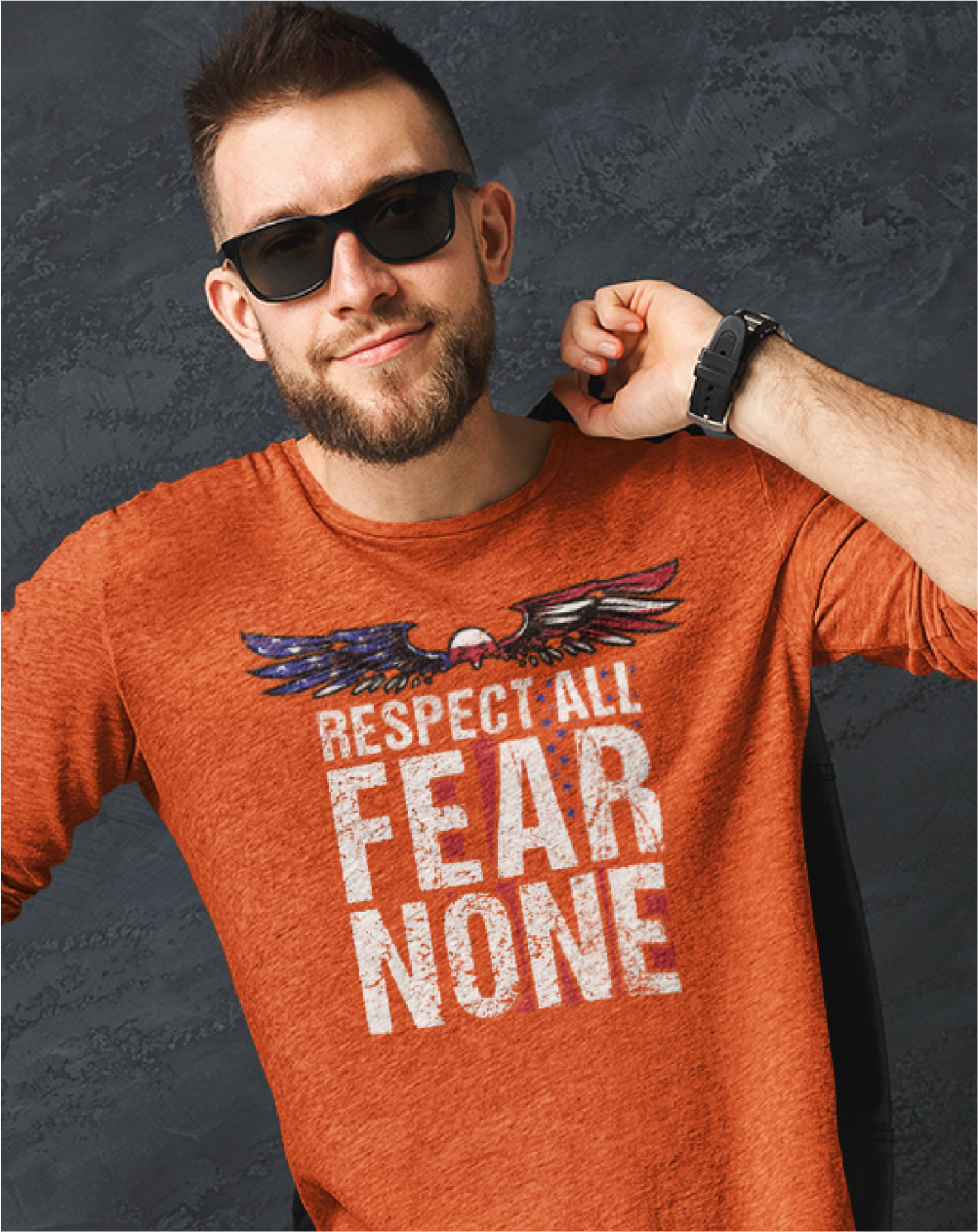 Respect All Fear None Men's Long Sleeve Tee - Tee Shirts I Love