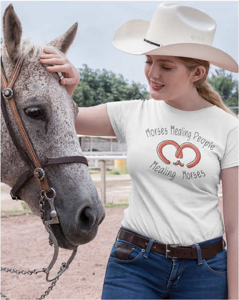 Horses Healing People Healing Horses Gildan Ladies' 5.3 oz. T-Shirt