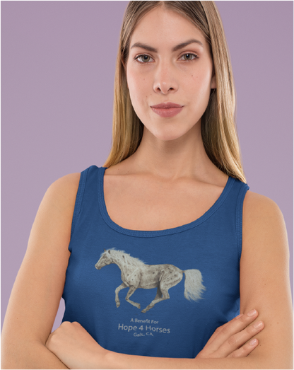 Running Horses A Benefit for Hope 4 Horses Racerback Tank Top